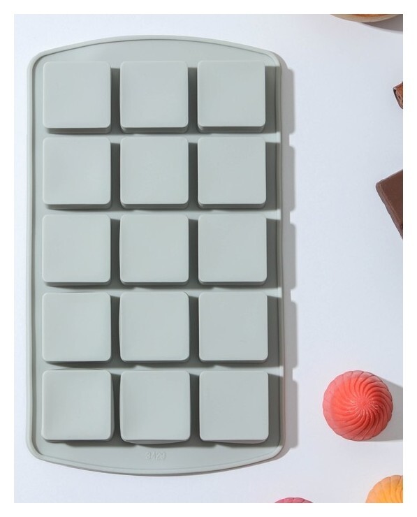 Форма для льда и кондитерских украшений доляна «Кьюб», 20×11,5×1,5 см, 15 ячеек  Доляна