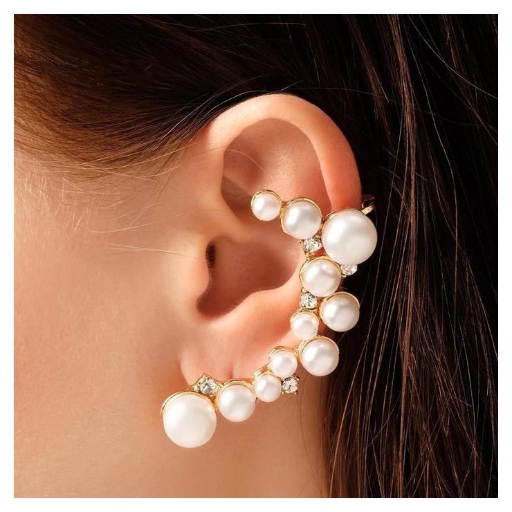 

Серьга "Каффа" жемчужное сокровище, цвет белый в золоте