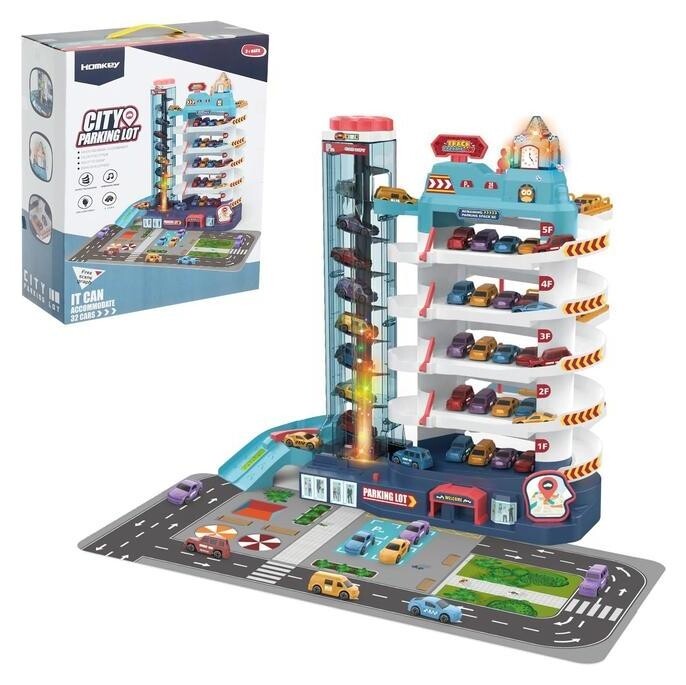 Парковка «Городской паркинг», с 8 машинками и лифтом, свет и звук  