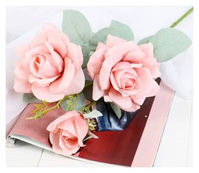 Цветы искусственные "Роза терция" 12х60 см, персиковый 