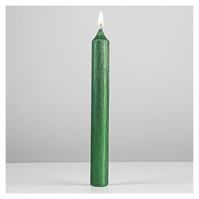 Свеча античная "Винтаж", 17х1,8 см, зеленая 