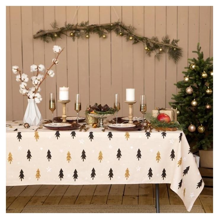 

Скатерть "Доляна" Christmas Mood 146х220см, 100%хл, рогожка 164 г/м2