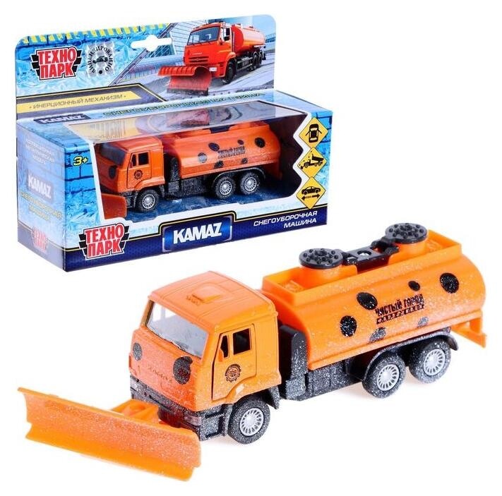 Машина металлическая «Kamaz снегоуборочный», 14 см, открываются двери, подвижные детали, инерция  Технопарк