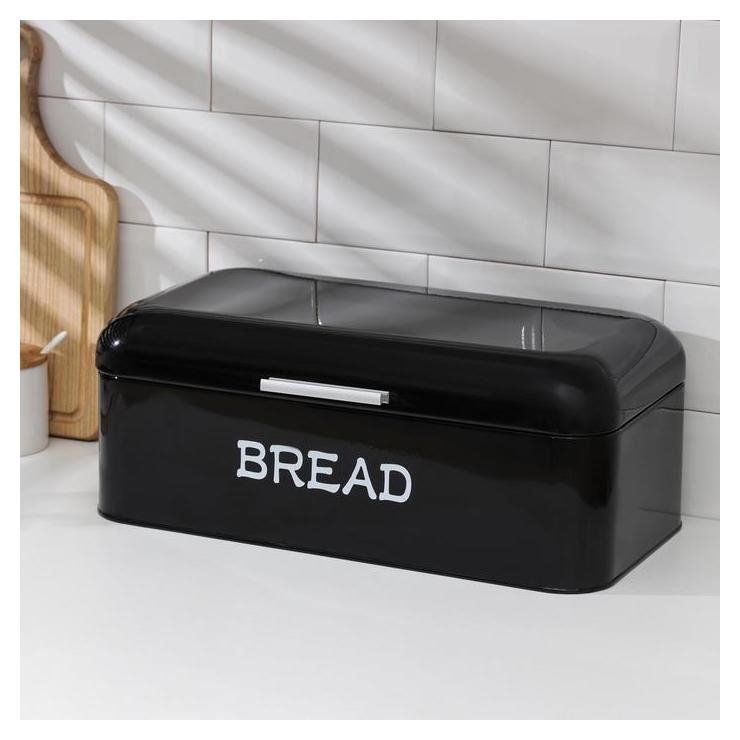Хлебница металлическая, 42×24×17 см, цвет чёрный