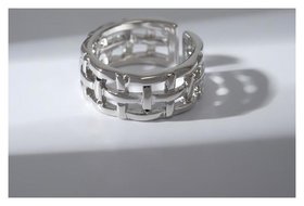 Кольцо "Грация" сетка, цвет серебро, безразмерное Queen Fair