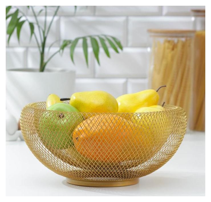 Ваза для фруктов «Сплетение», D=30 см, цвет бронзовый
