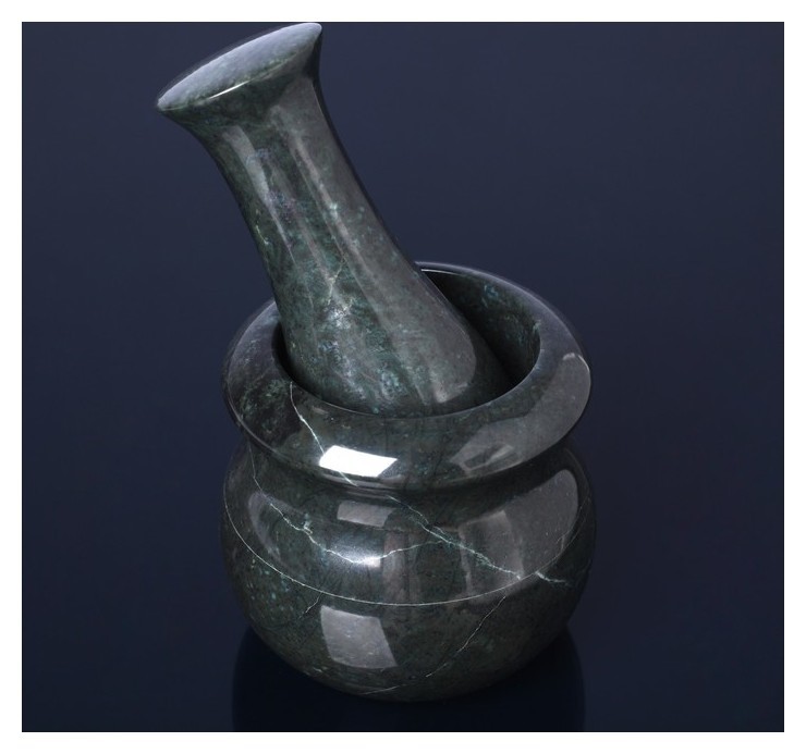 

Ступка с пестиком, 10х11 см (6х14 см), змеевик