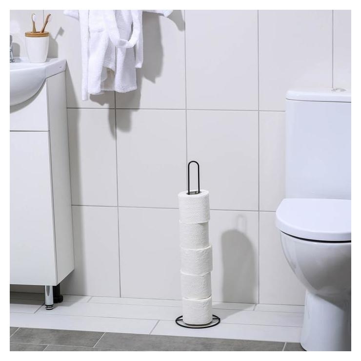 Держатель для рулонов туалетной бумаги доляна, 55×15×15 см, цвет чёрный