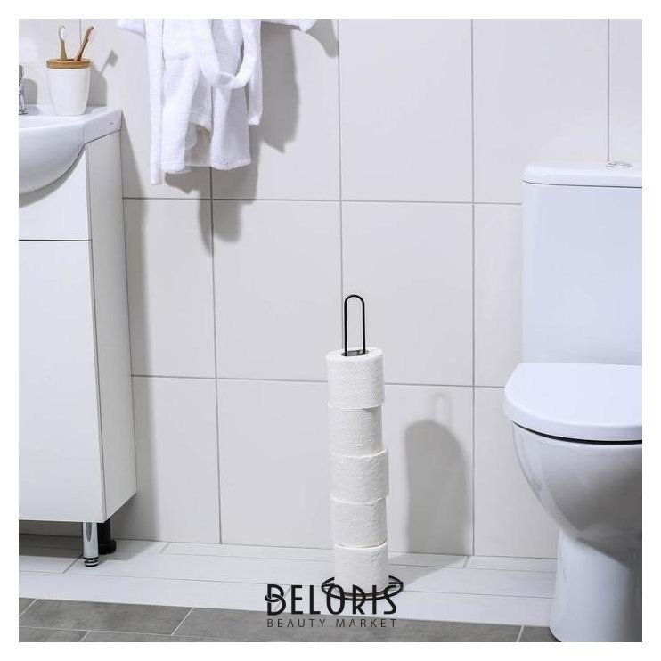 Держатель для рулонов туалетной бумаги доляна, 55×15×15 см, цвет чёрный Доляна