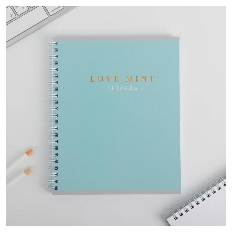 

Тетрадь А5, 96 листов на спирали Love Mint