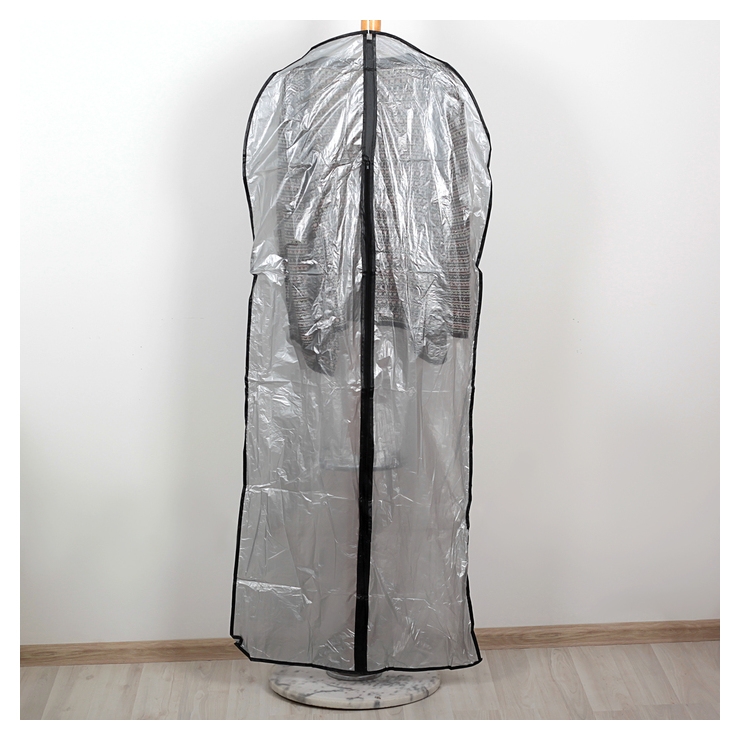 Чехол для одежды доляна, 60×137 см, PE, цвет серый прозрачный