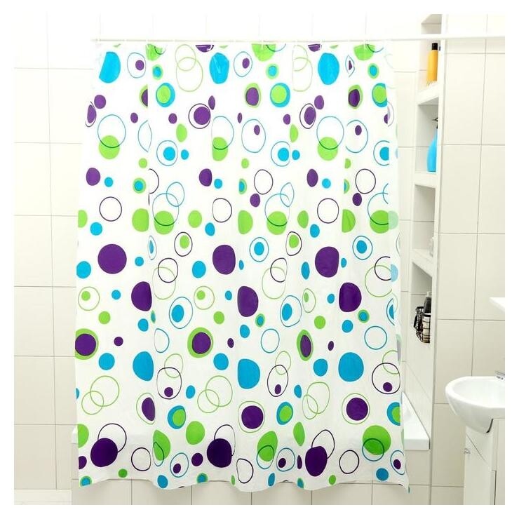 Штора для ванной комнаты доляна «Круги», 180×180 см, Peva  Доляна