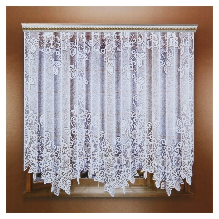 Штора 325х205 см, белый, 100% п/э, шторная лента  Лента