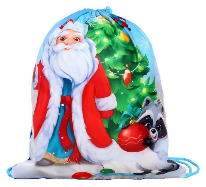 

Мешок под сладости "Дед мороз", размер 290 х 340 мм, голубой
