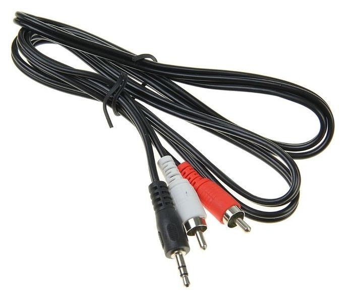 

Кабель-переходник аудио Luazon Jack 3.5 (M) - 2xrca (m), стерео, 1.2 м, черный