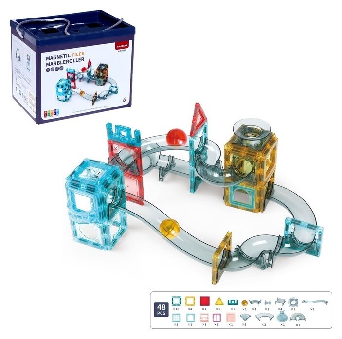 Конструктор магнитный марблс «Магический лабиринты», 48 деталей  Xinbida