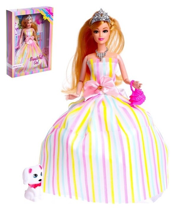 Кукла-модель шарнирная «Лиза» в платье, с аксессуарами 