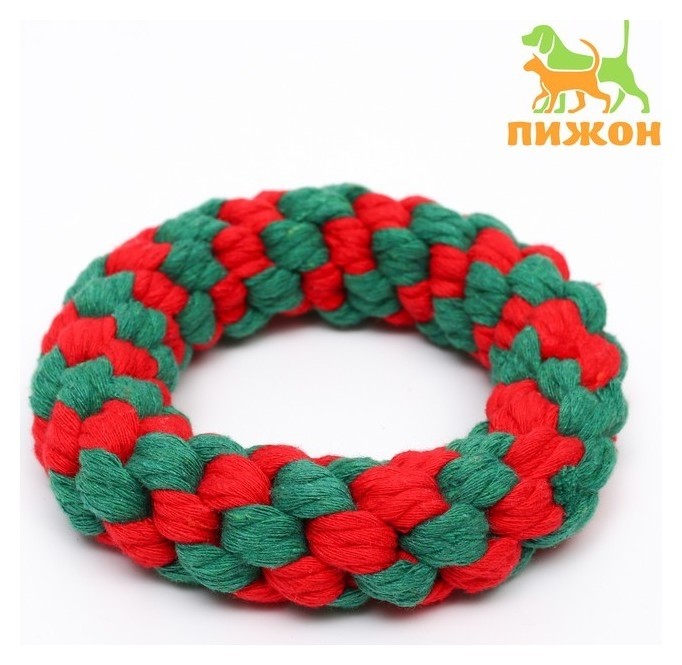 

Игрушка канатная "Новогоднее кольцо", до 12 см, до 85 г, зелёная/красная