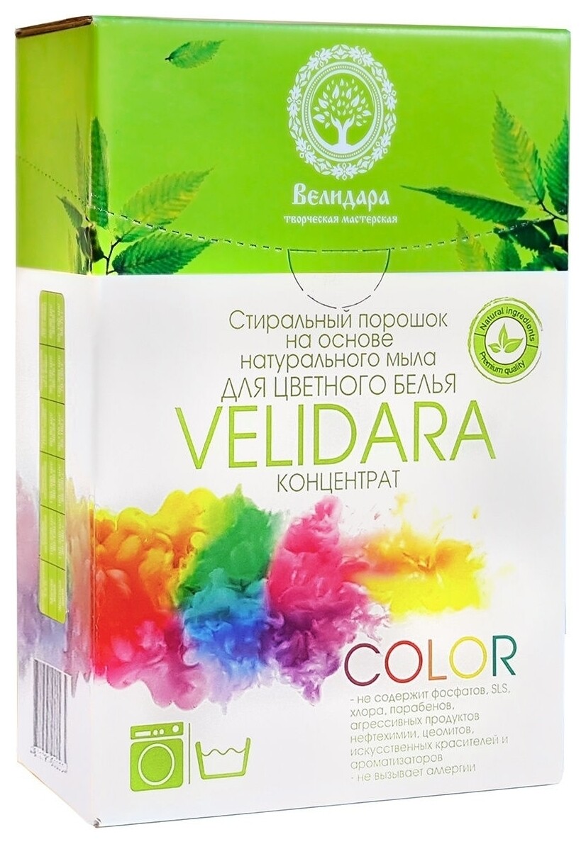 Стиральный порошок на основе натурального мыла Для цветного Велидара