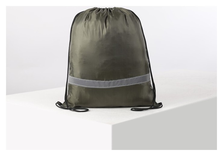 Мешок для обуви, отдел на шнурке, светоотражающая полоса, цвет хаки  ЗФТС