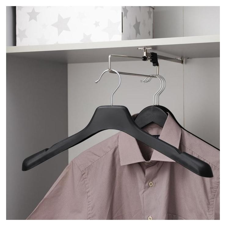 Вешалка-плечики для одежды, размер 44-46, цвет чёрный