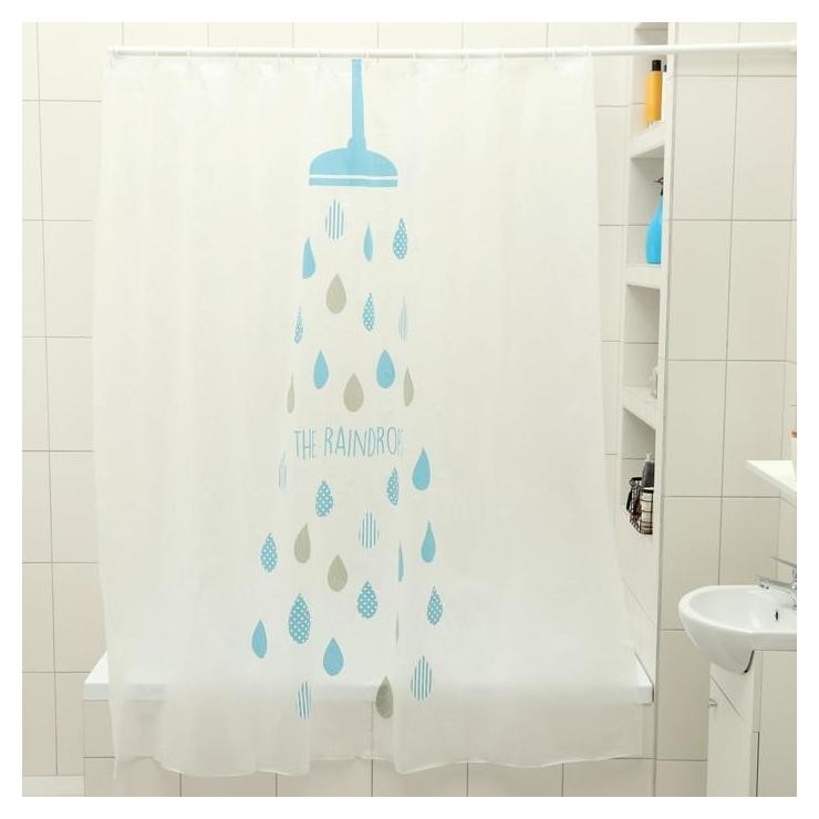 

Штора для ванной комнаты доляна «Капли», 180×180 см, EVA