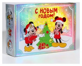 Коробка подарочная складная "С новым годом!" микки маус 31х22х9,5 см Disney
