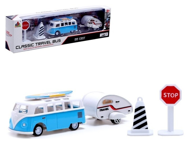 Машина металлическая «Большое путешествие», инерция, с прицепом  