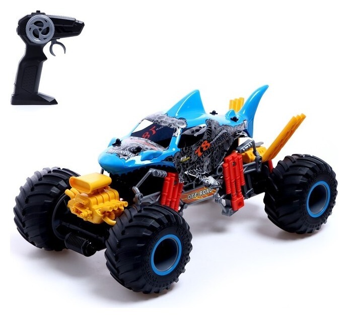 Джип радиоуправляемый «Акула», 4WD полный привод, эффект дыма, работает от аккумулятора  