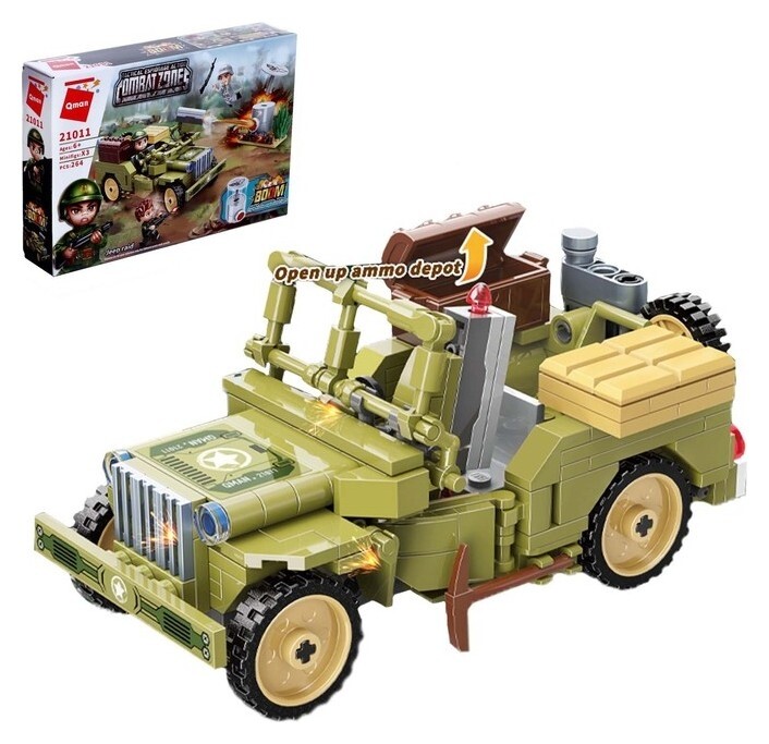 Конструктор военная зона «Джип», 3 минифигуры и 264 детали  Enlighten Brick (Qman)