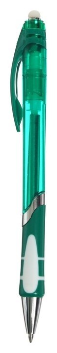 Ручка шариковая со стираемыми чернилами, автоматическая, стержень 0,5 мм., синего цвета, корпус зелёный