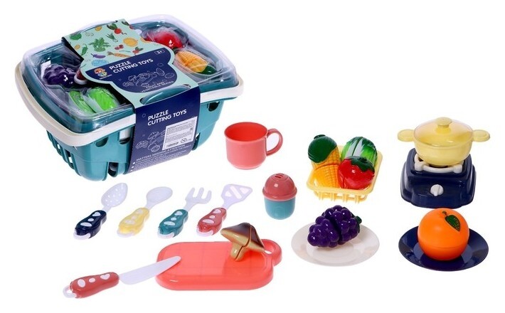 Набор продуктов «Овощи и фрукты» с аксессуарами в корзинке  