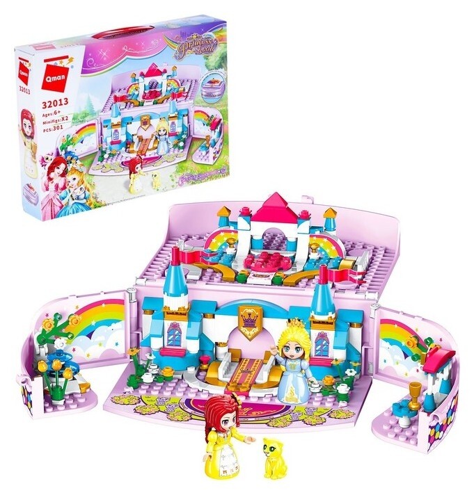 Конструктор принцессы «Комната шкатулка», 2 минифигуры и 301 деталь  Enlighten Brick (Qman)