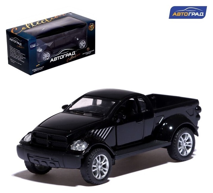 Машина металлическая «Раптор», открываются двери, 1:32, инерция, цвет чёрный  Автоград