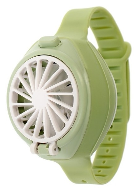 Мини вентилятор в форме наручных часов Lof-10, 3 скорости, поворотный, зеленый