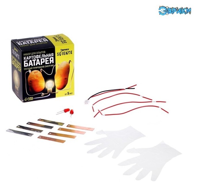 Набор для опытов «Картофельная батарейка» Эврики