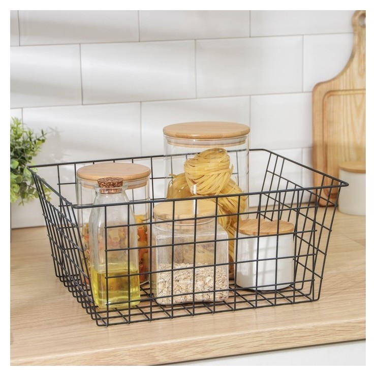 

Корзина для хранения доляна «Эрин», 36×28.5×16 см, цвет чёрный