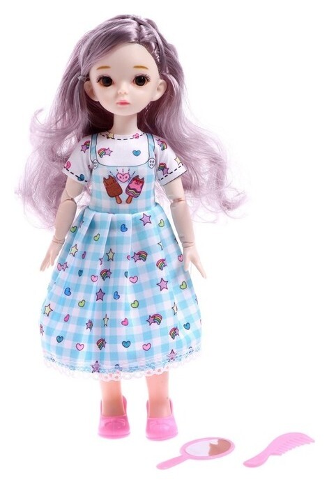 Кукла модная шарнирная «Лиза» в сарафане, с аксессуаром  