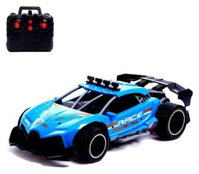 Машина радиоуправляемая Runner, эффект дыма, 1:16, работает от аккумулятора, цвет синий Автоград