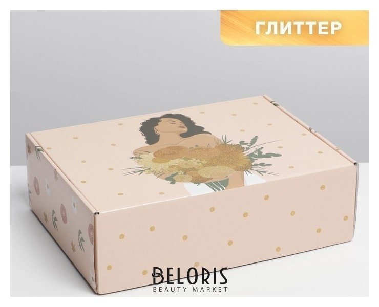 Коробка складная Girl, глиттер, 30,7 × 22 × 9,5 см Дарите счастье