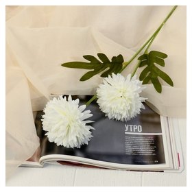 Цветы искусственные "Хризантема махровая" 68х9 см, белый 