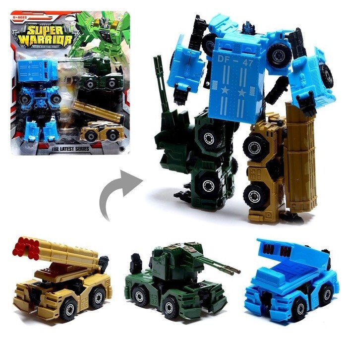 Набор роботов «Военный отряд», трансформируются, 3 штуки, собираются в 1 робота 