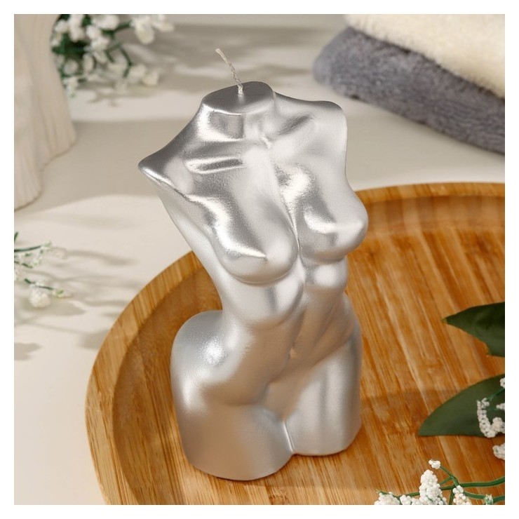 

Свеча фигурная лакированная "Женский силуэт", 15 см, серебро