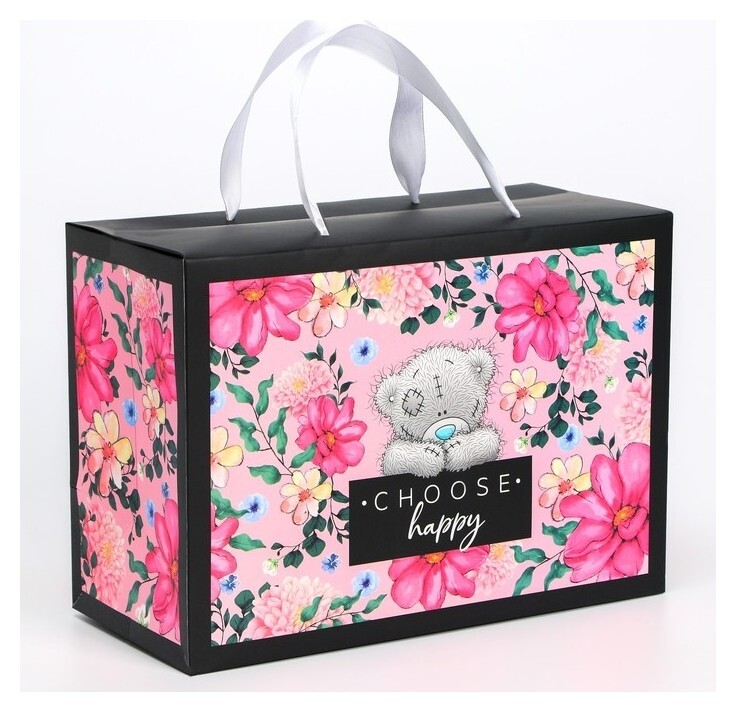 Пакет-коробка, "Choose Happy", Me To You, 28 х 20 х 13 см  Me to you