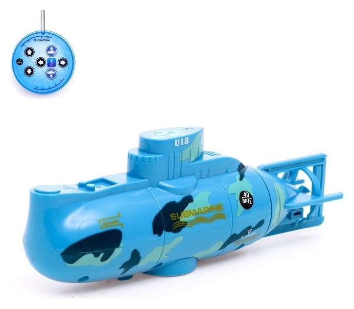 Подводная лодка радиоуправляемая «Гроза морей», свет, цвет синий