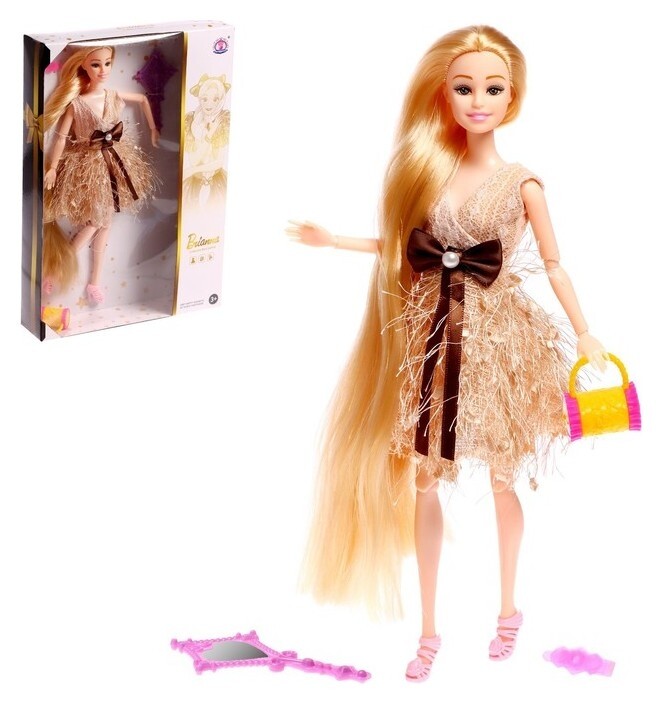 Кукла-модель "Дженнифер"шарнирная, в пышном платье,с аксессуарами  