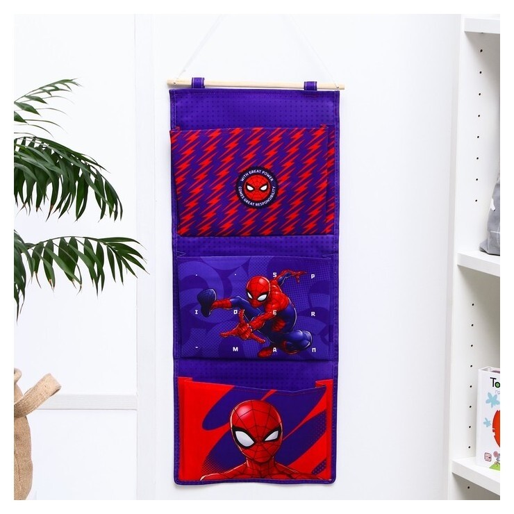 Кармашки вертикальные настенные, человек - паук  Marvel Comics