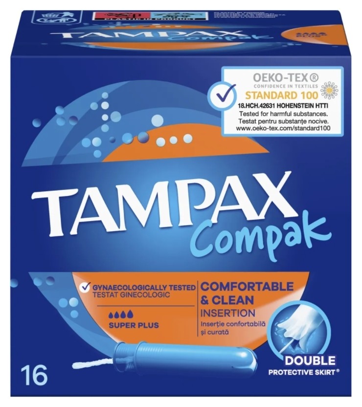 Тампоны гигиенические с аппликатором Compak Super Plus Tampax