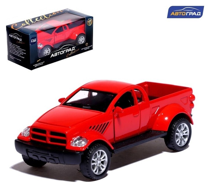 Машина металлическая «Раптор», открываются двери, 1:32, инерция, цвет красный  Автоград