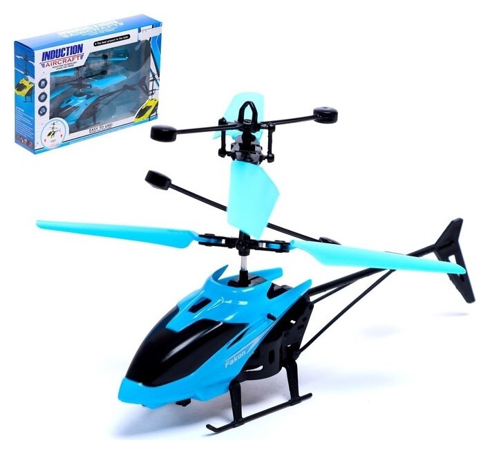 Вертолет «Прогулочный», свет, Usb, цвет синий  